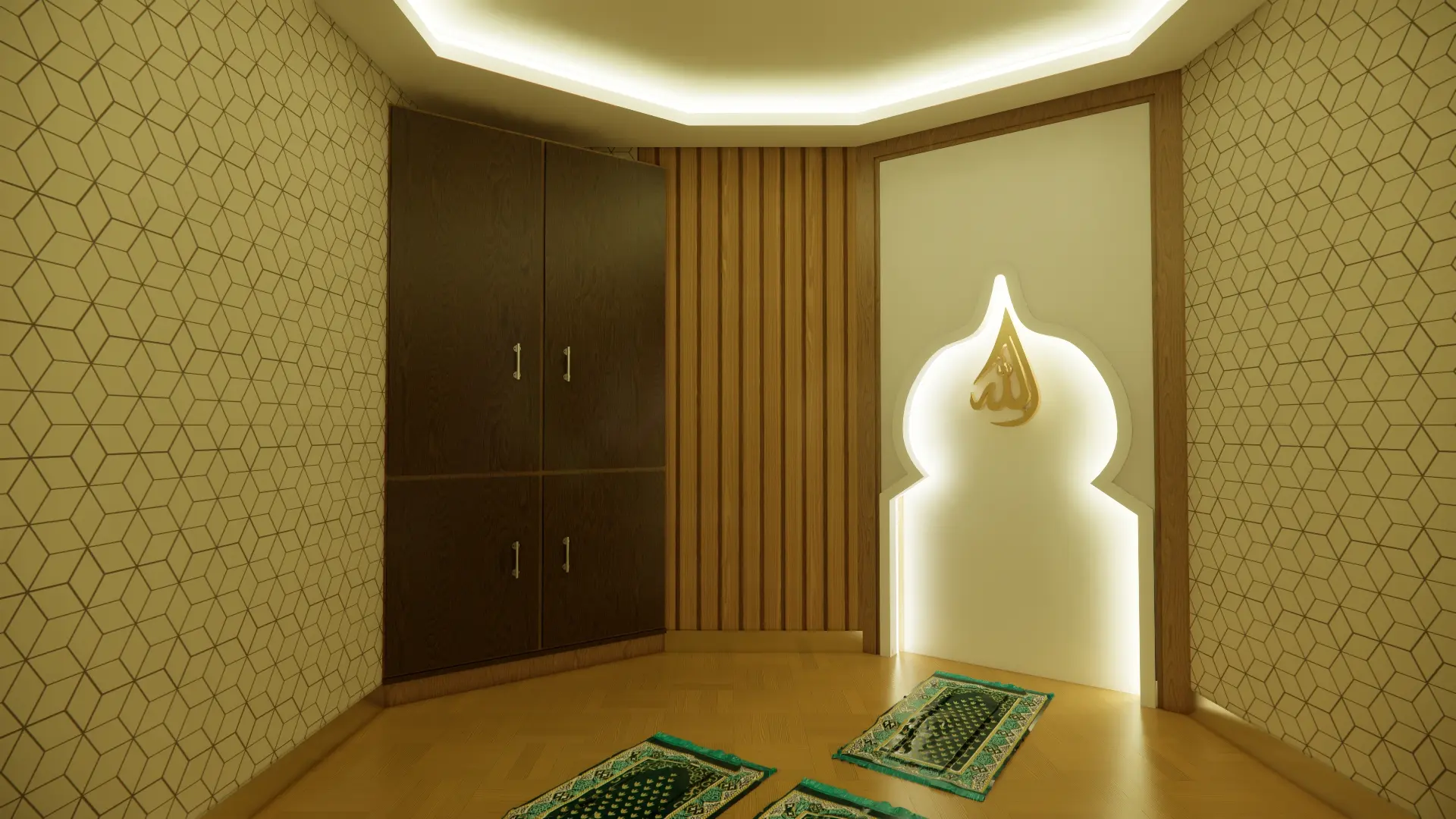 Interior Musholla Area Mihrab